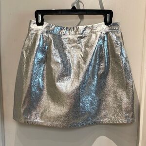 SOLD Lazy Oaf Silver Metallic Skirt M